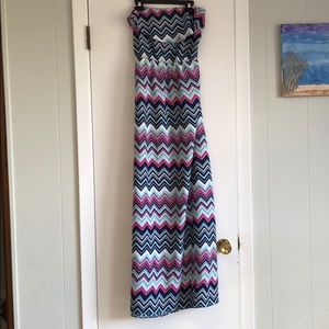 Charlotte Russe strapless chevron maxi dress